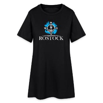 rostock see anker kompass symbol Logo illustration - Frauen T-Shirt-Kleid - Schwarz - Vorne