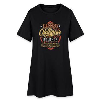 80. Geburtstag Oldtimer - Frauen T-Shirt-Kleid - Schwarz - Vorne