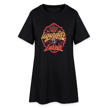 75. Geburtstag - Frauen T-Shirt-Kleid - Schwarz - Vorne