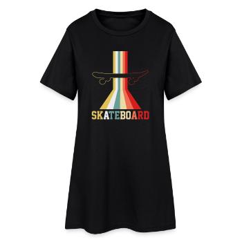Skateboarden Skateboard Skateboarder Vintage - Frauen T-Shirt-Kleid - Schwarz - Vorne