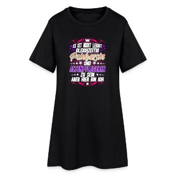 Altenpflegerin Prinzessin - Frauen T-Shirt-Kleid - Schwarz - Vorne