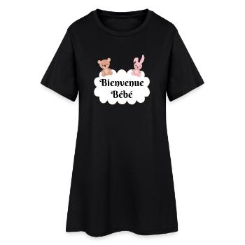 Bienvenue bébé ourson lapin nuage cadeau naissance - Robe T-shirt Femme - noir - Devant