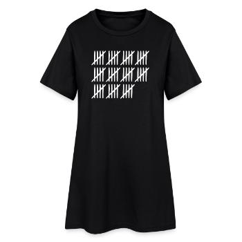 55e anniversaire Liste-barres 55 ans - Robe T-shirt Femme - noir - Devant