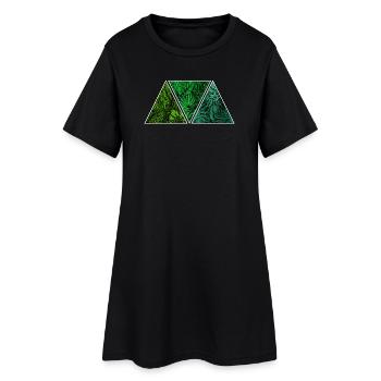 Umwelt Mutter Natur - Frauen T-Shirt-Kleid - Schwarz - Vorne
