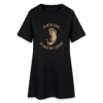 Je M'en Fous, Je Suis Une Loutre - Robe T-shirt Femme - noir - Devant