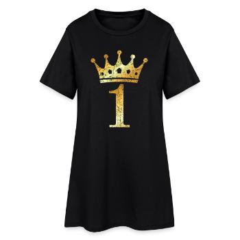 Couronne numéro 1 (Vintage Golden Yellow) Premier vainqueur - Robe T-shirt Femme - noir - Devant