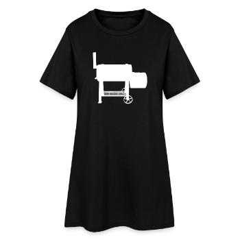 Grillen Grill BBQ - Frauen T-Shirt-Kleid - Schwarz - Vorne