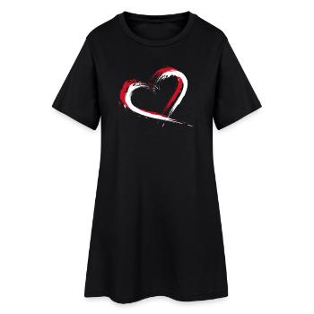 Indonésie drapeau du coeur - Robe T-shirt Femme - noir - Devant