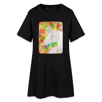 Regenbogen-Einhorn - Sonja Ariel von Staden - Frauen T-Shirt-Kleid - Schwarz - Vorne