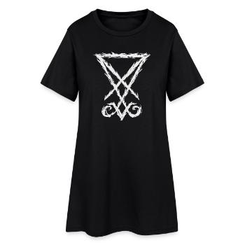 Lucifer Symbol - Frauen T-Shirt-Kleid - Schwarz - Vorne