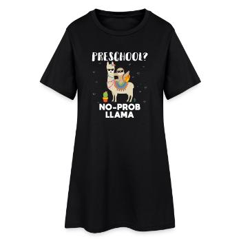 préscolaire pas de lama prob - Robe T-shirt Femme - noir - Devant