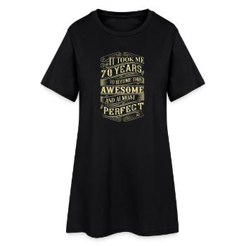 70e anniversaire - Robe T-shirt Femme - noir - Devant