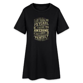 75. Geburtstag - Frauen T-Shirt-Kleid - Schwarz - Vorne