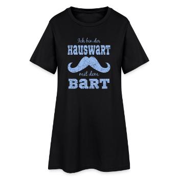 Lustiges Bart Motiv - Frauen T-Shirt-Kleid - Schwarz - Vorne