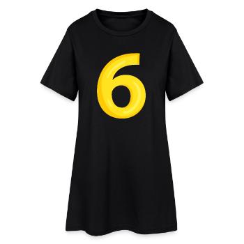6 jaune - Robe T-shirt Femme - noir - Devant