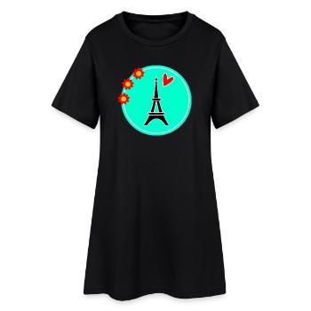 PARIS. HAUPTSTADT. STADT. FRANKREICH. PARISER. PARISER - Frauen T-Shirt-Kleid - Schwarz - Vorne
