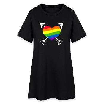 Arc-en-ciel - Robe T-shirt Femme - noir - Devant