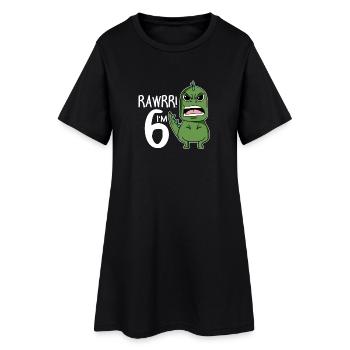 6th birthday - 6 years old - I am 6 - Women’s T-Shirt Dress - black - Front