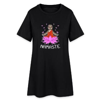 Yoga Namaste paresseux - Robe T-shirt Femme - noir - Devant