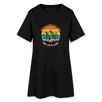 Warum ich ohne Akku fahre weil ich es kann - Frauen T-Shirt-Kleid - Schwarz - Vorne