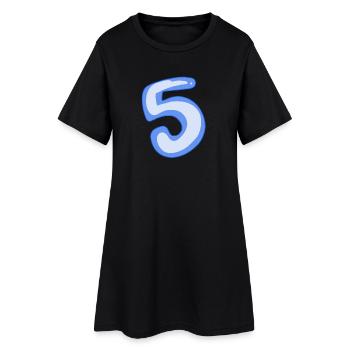 5 Bleu - Robe T-shirt Femme - noir - Devant