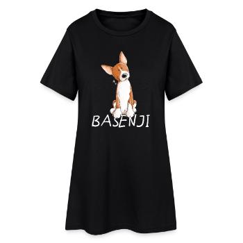 Happy Basenji I Hunderasse Comic I Hund - Frauen T-Shirt-Kleid - Schwarz - Vorne