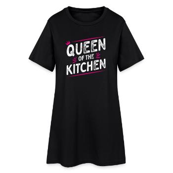 Queen of the Kitchen - Chef's Hat - Cooking Spoon - Women’s T-Shirt Dress - black - Front
