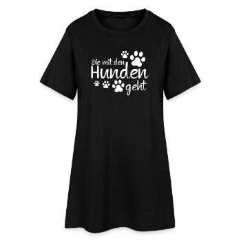 Die mit den Hunden geht - Frauen T-Shirt-Kleid - Schwarz - Vorne
