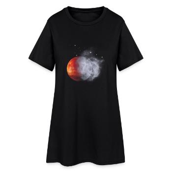Lune rouge dans la poussière de brouillard - Robe T-shirt Femme - noir - Devant