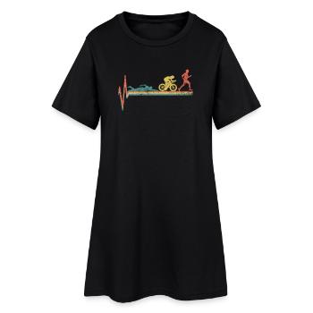 Triathlon Triathlet Vintage - Frauen T-Shirt-Kleid - Schwarz - Vorne