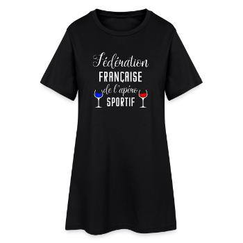Fédération Française de l'Apéro Sportif - Robe T-shirt Femme - noir - Devant