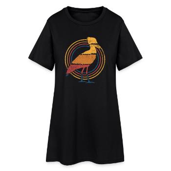 Schuhschnabel Vintage - Frauen T-Shirt-Kleid - Schwarz - Vorne