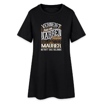 Maurer - Frauen T-Shirt-Kleid - Schwarz - Vorne