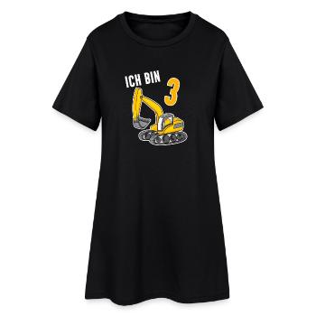 Bagger T-Shirt 3. Geburtstag 3 Jahre Jungen Shirt - Frauen T-Shirt-Kleid - Schwarz - Vorne