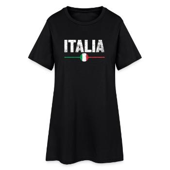 Italien Flagge Italienisch - Frauen T-Shirt-Kleid - Schwarz - Vorne