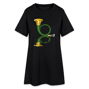 chasseurs de cor de chasse soufflent des musiciens - Robe T-shirt Femme - noir - Devant