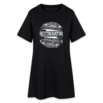Restaurator - Frauen T-Shirt-Kleid - Schwarz - Vorne