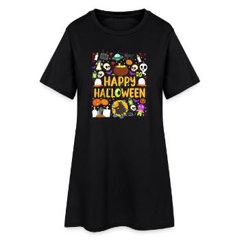 Halloween Frohes Halloween - Frauen T-Shirt-Kleid - Schwarz - Vorne