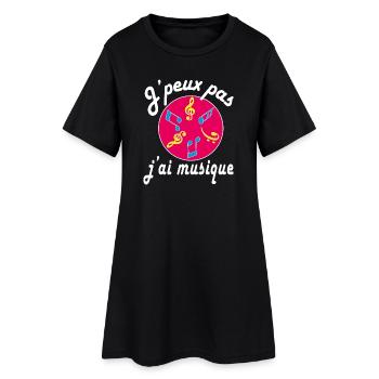 j'peux pas j'ai musique - Robe T-shirt Femme - noir - Devant