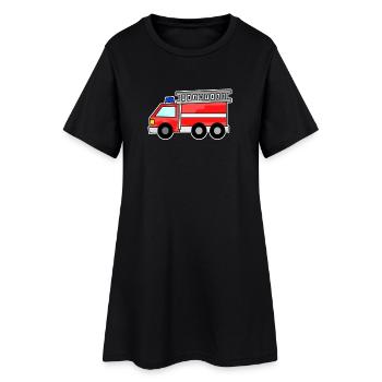 Feuerwehr - Frauen T-Shirt-Kleid - Schwarz - Vorne