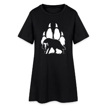 Silhouette et patte de loup - Robe T-shirt Femme - noir - Devant
