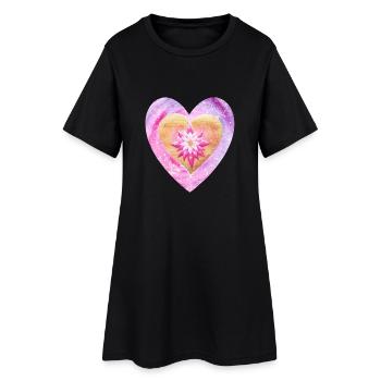 Kleines LotusHerz - Sonja Ariel von Staden - Frauen T-Shirt-Kleid - Schwarz - Vorne