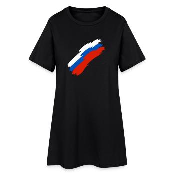 Russie drapeau couleurs - Robe T-shirt Femme - noir - Devant