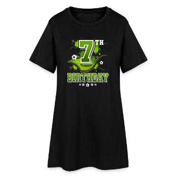 7e anniversaire de football enfants - Robe T-shirt Femme - noir - Devant