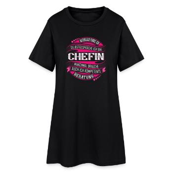 Chefin - Frauen T-Shirt-Kleid - Schwarz - Vorne