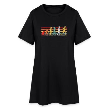 Evolution Läufer - Frauen T-Shirt-Kleid - Schwarz - Vorne