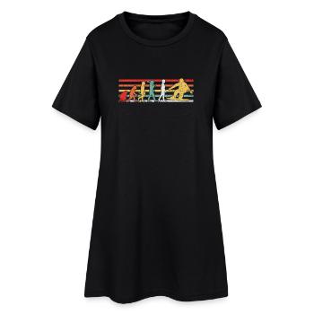 Snowboarder Snowboard - Frauen T-Shirt-Kleid - Schwarz - Vorne