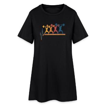Gewichtheben Gewichtheber - Frauen T-Shirt-Kleid - Schwarz - Vorne
