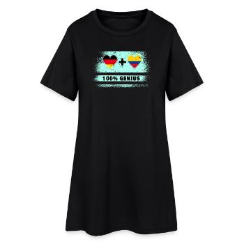 Deutschland und Kolumbien 100% Genial / Geschenk - Frauen T-Shirt-Kleid - Schwarz - Vorne