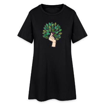 Umwelt Erde Baum Umweltschützer - Frauen T-Shirt-Kleid - Schwarz - Vorne